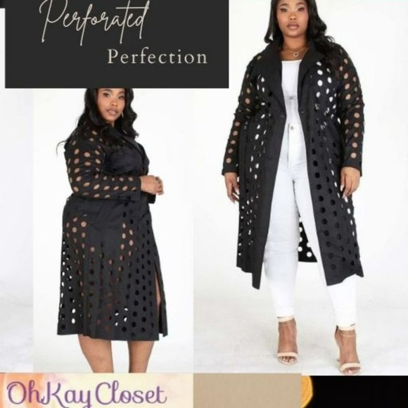 Long sleeve perforated coat jacket lightweight mask included 1X - Picture 1 of 8